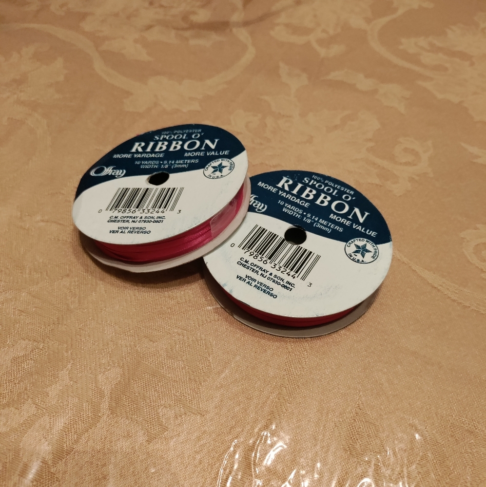 Spool 'O Ribbon For Crafting, Edging, or Embellishing, Scrapbooking-two rolls